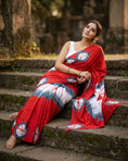 Load image into Gallery viewer, Rangchakra Red Tie-Dye Saree