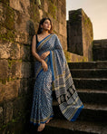 Load image into Gallery viewer, Neelvandana Ajrakh Border Saree