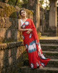 Load image into Gallery viewer, Rangchakra Red Tie-Dye Saree