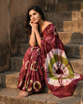 Load image into Gallery viewer, Aabha Maroon Shibori Saree
