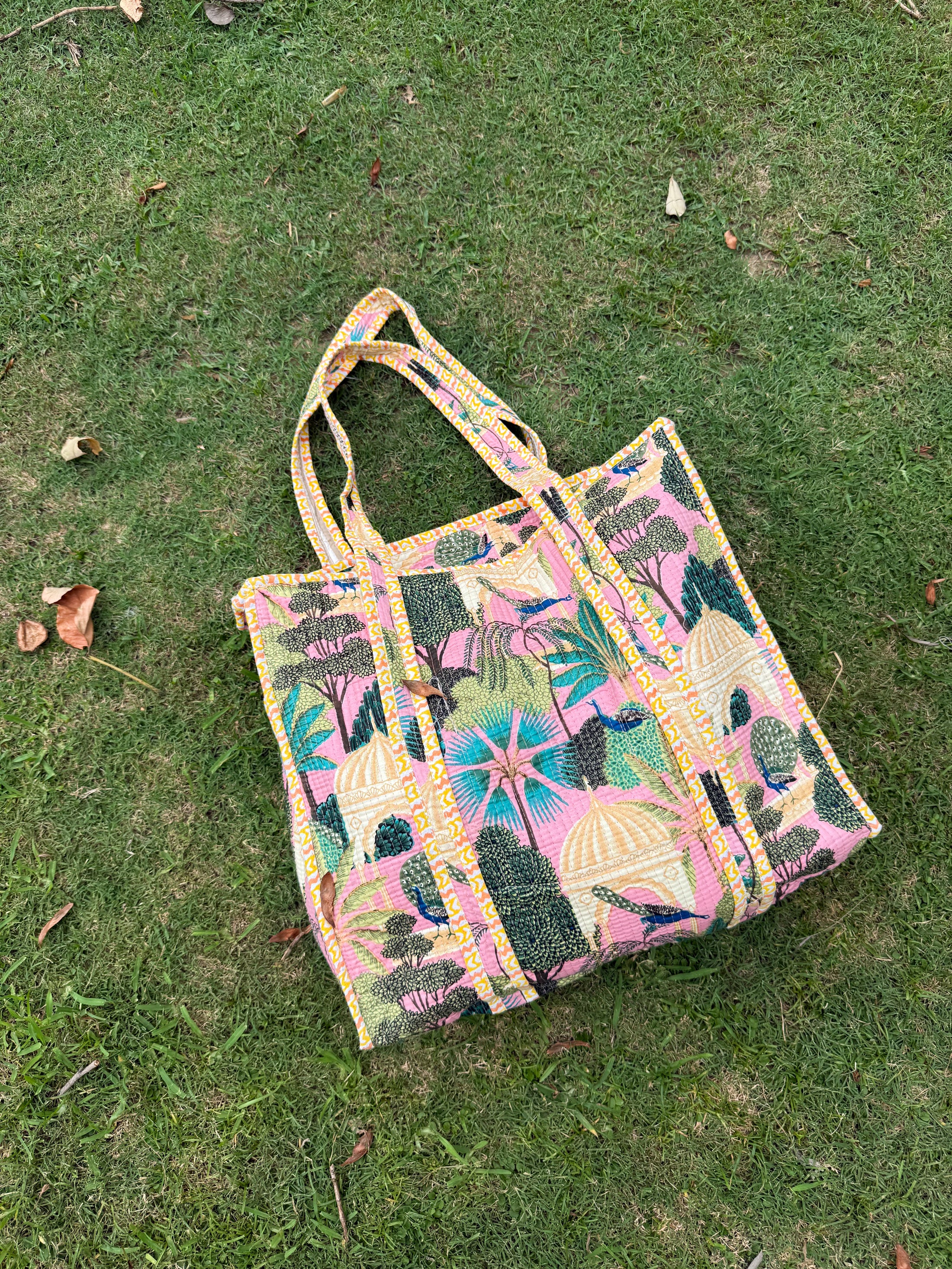 Peacock Darbar Tote Bag