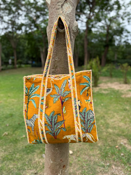 Golden Jungle Tote Bag