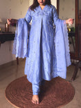 Load image into Gallery viewer, Piku Periwinkle Pearl-Embroidered Kurta Set