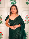 Load image into Gallery viewer, Green Fooljhadi Sari Set
