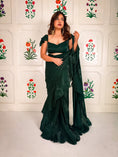 Load image into Gallery viewer, Green Fooljhadi Sari Set