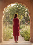 Load image into Gallery viewer, Maroon Abhish Kurta Set