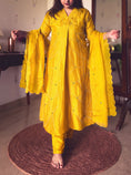 Load image into Gallery viewer, Piku Mustard Embroidered Kurta Set