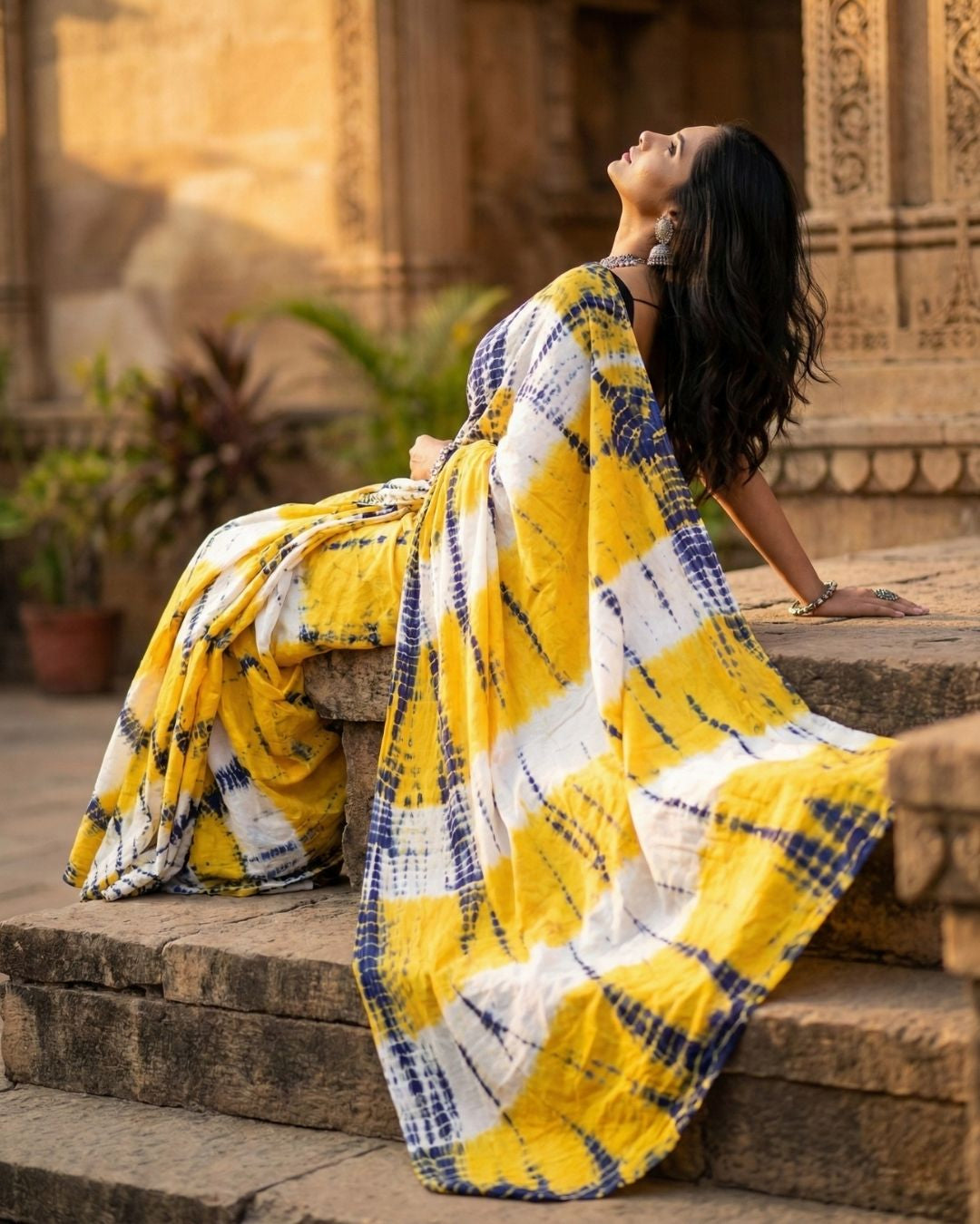 Amaltas Shibori Saree