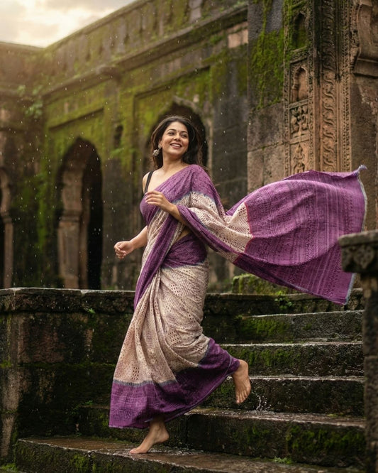 Gulmur Purple Ombre Saree
