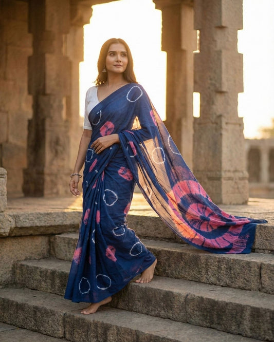 Neelchakra Shibori Saree