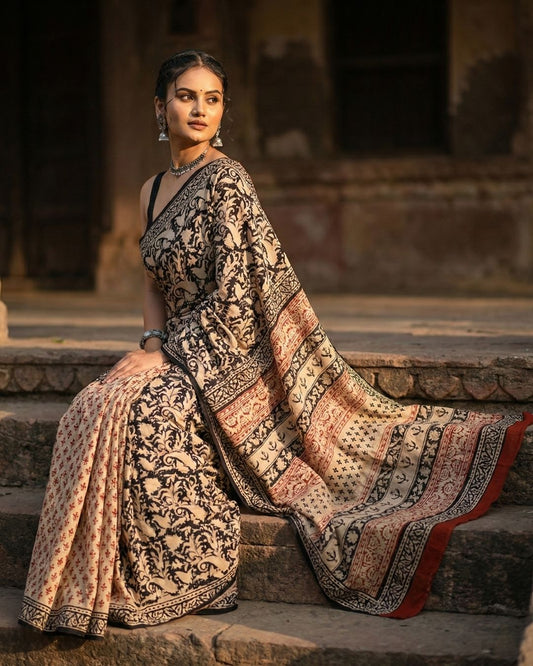 Ruhani Ajrakh Heritage Saree