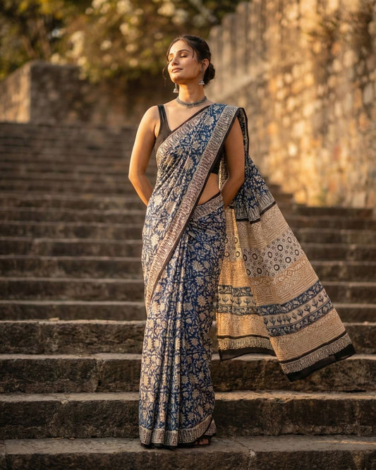 Neelkamal Blockprint Saree