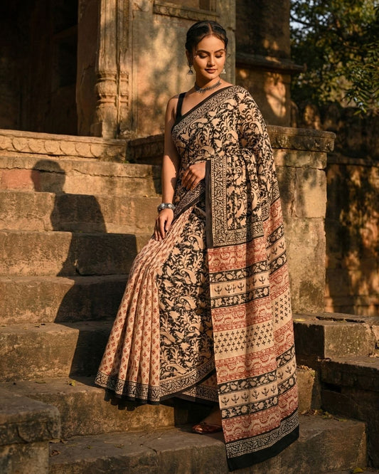 Ruhani Ajrakh Heritage Saree