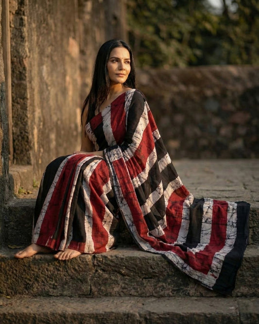 Raudra Rekhā Shibori Saree