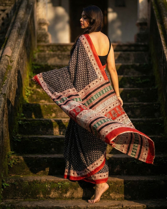 Kaashi Rekha Ajrakh Saree