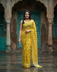 Load image into Gallery viewer, Genda Gul Handblock Mustard Saree
