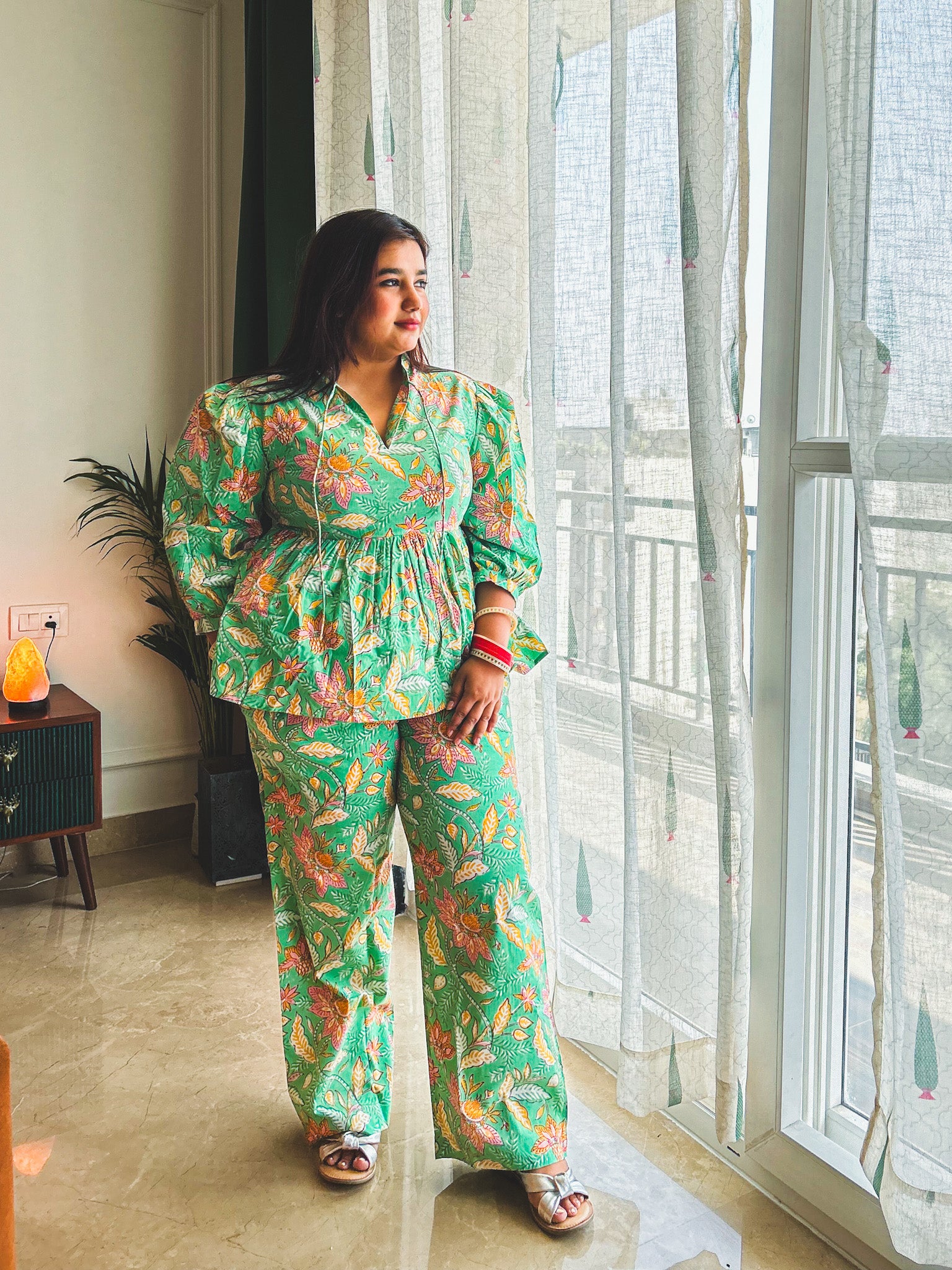 Aqua Green Printed Co-ord Set