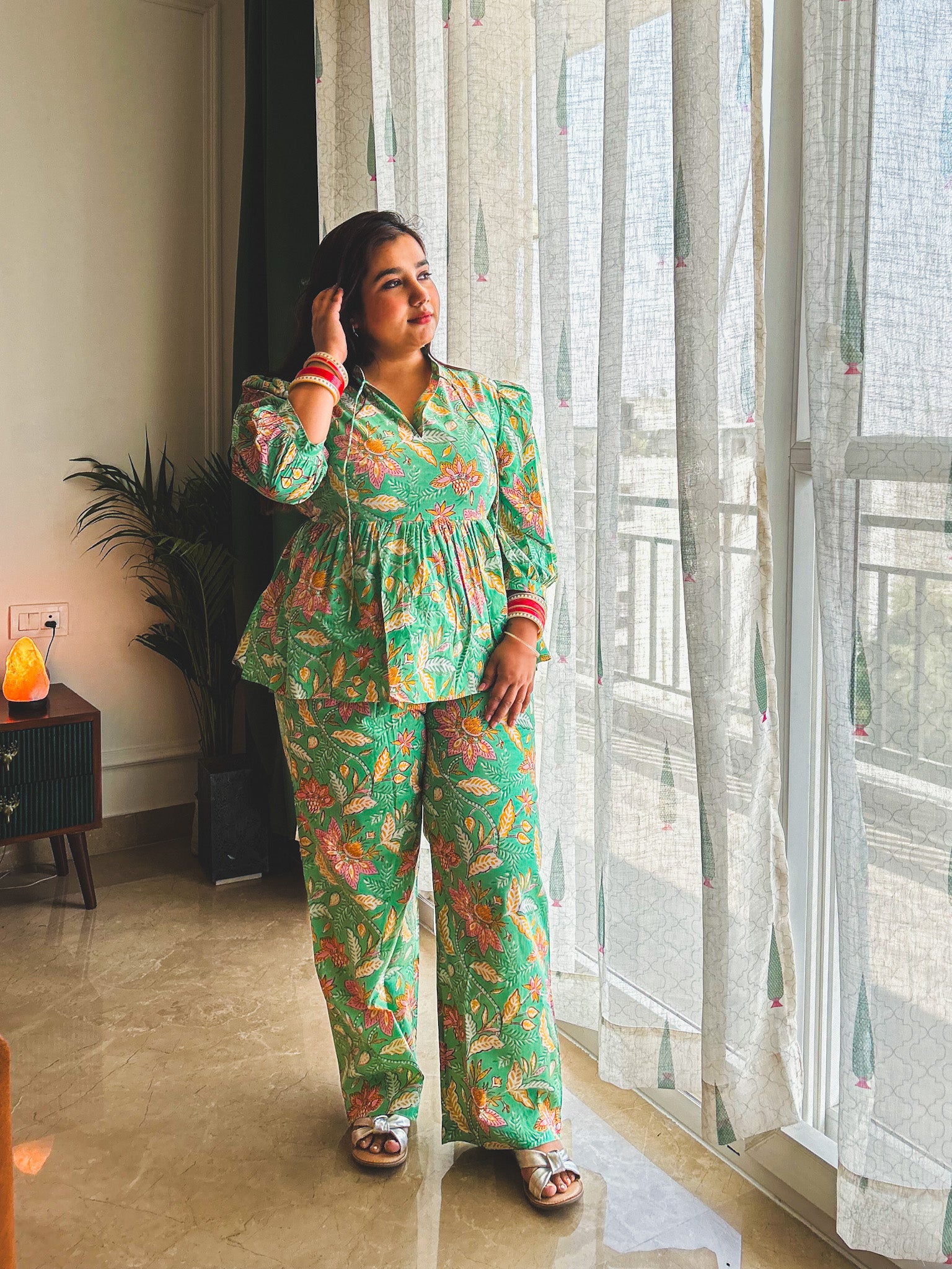 Aqua Green Printed Co-ord Set