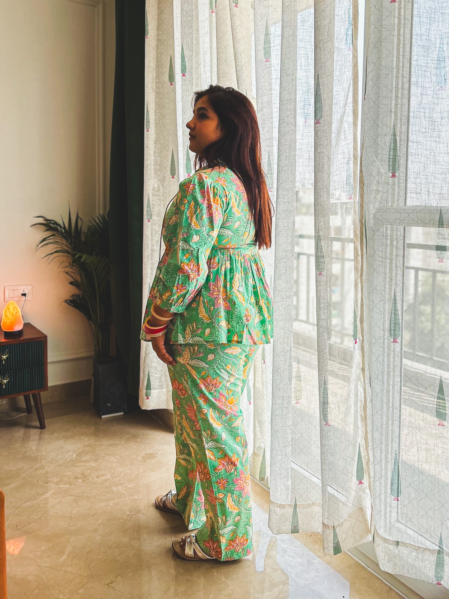 Aqua Green Printed Co-ord Set