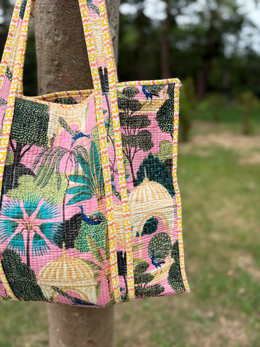 Peacock Darbar Tote Bag