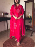 Load image into Gallery viewer, Nisha Ruby Pink Pearl-Embroidered Kurta Set
