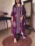 Load image into Gallery viewer, Paro Wine Hand-Embroidered Kurta Set
