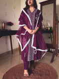 Load image into Gallery viewer, Paro Wine Hand-Embroidered Kurta Set
