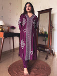 Load image into Gallery viewer, Paro Wine Hand-Embroidered Kurta Set
