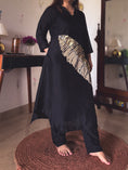 Load image into Gallery viewer, Aisha Black & Gold Sequin Hand-Embroidered Kurta Set
