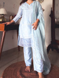 Load image into Gallery viewer, Tina Ice Blue Pearl-Embroidered Kurta Set
