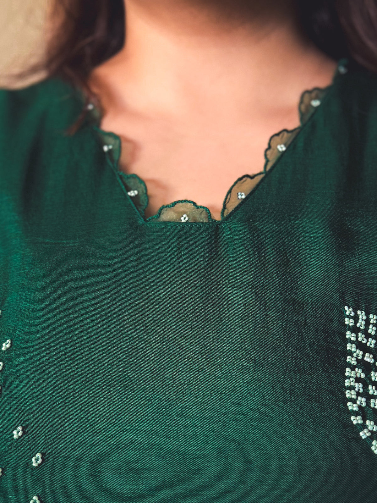 Zaara Emerald Green Hand-Embroidered Kurta Set