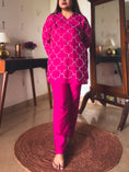 Load image into Gallery viewer, Geet Fuchsia Threadwork Co-ord Set
