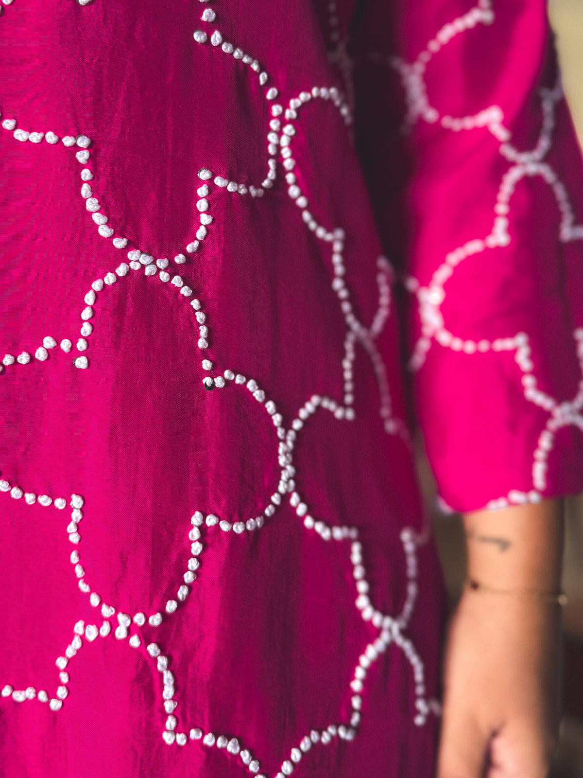 Geet Fuchsia Threadwork Co-ord Set