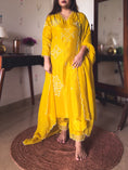 Load image into Gallery viewer, Basanti Mustard Yellow Hand-Embroidered Kurta Set
