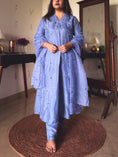 Load image into Gallery viewer, Piku Periwinkle Pearl-Embroidered Kurta Set

