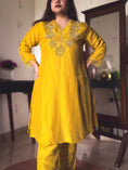 Load image into Gallery viewer, Mastani Mustard Gold Hand-Embroidered Kurta Set
