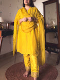 Load image into Gallery viewer, Mastani Mustard Gold Hand-Embroidered Kurta Set
