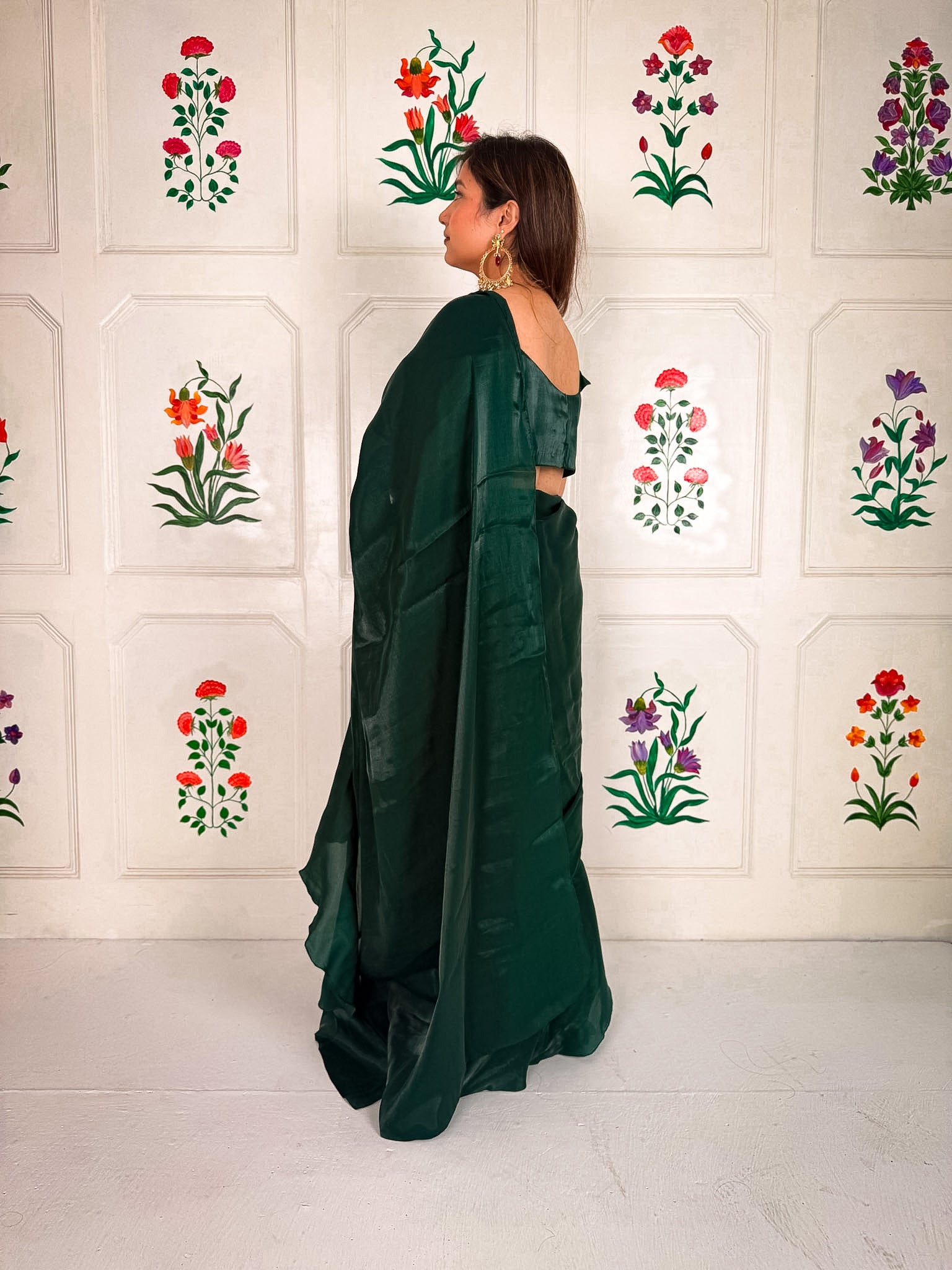 Green Fooljhadi Sari Set