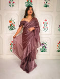 Load image into Gallery viewer, Mauve Fooljhadi Sari Set
