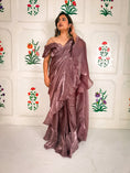 Load image into Gallery viewer, Mauve Fooljhadi Sari Set
