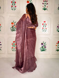 Load image into Gallery viewer, Mauve Fooljhadi Sari Set
