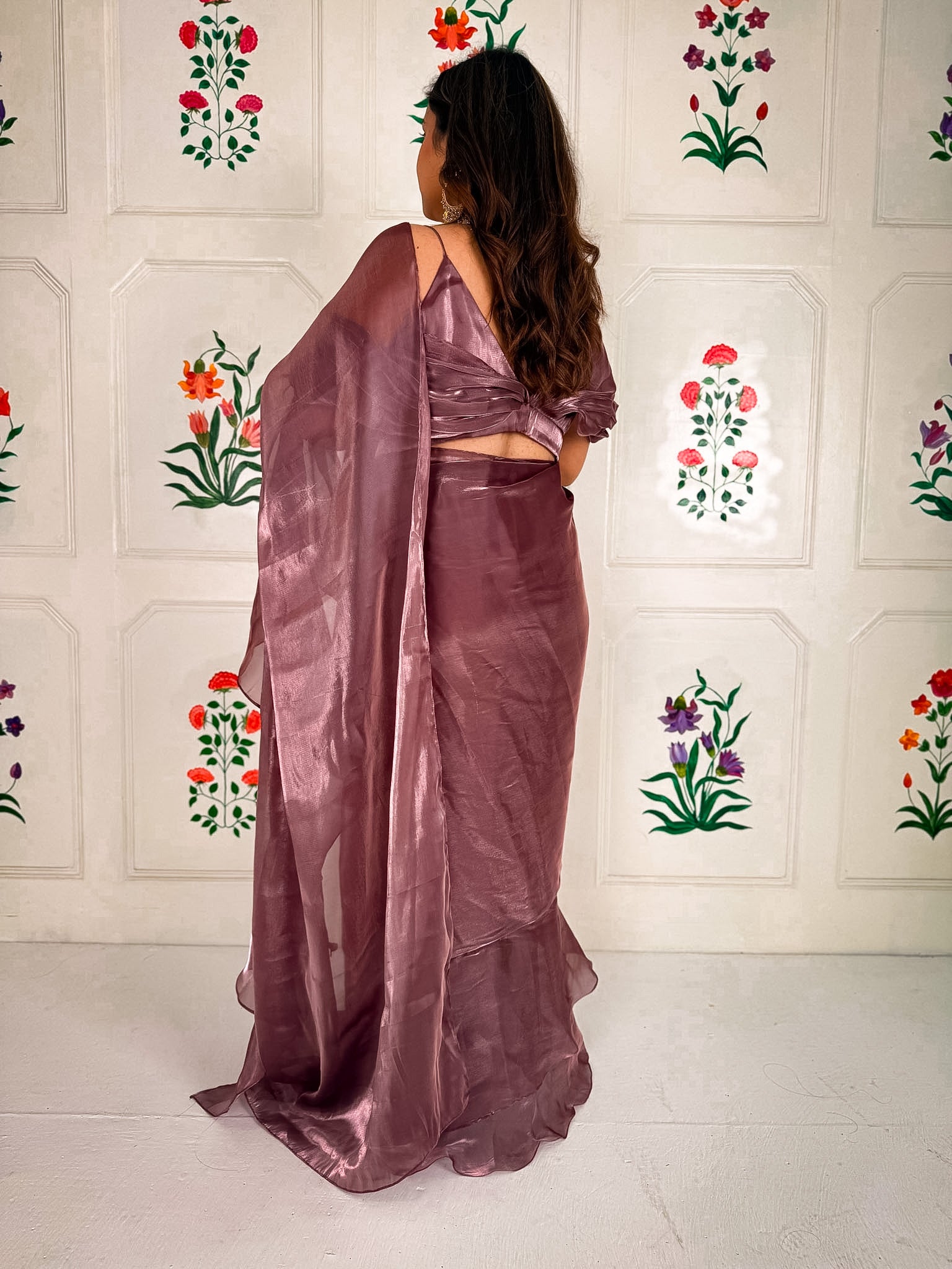 Mauve Fooljhadi Sari Set