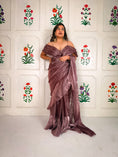 Load image into Gallery viewer, Mauve Fooljhadi Sari Set
