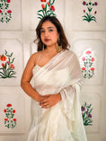 Load image into Gallery viewer, White Fooljhadi Sari Set
