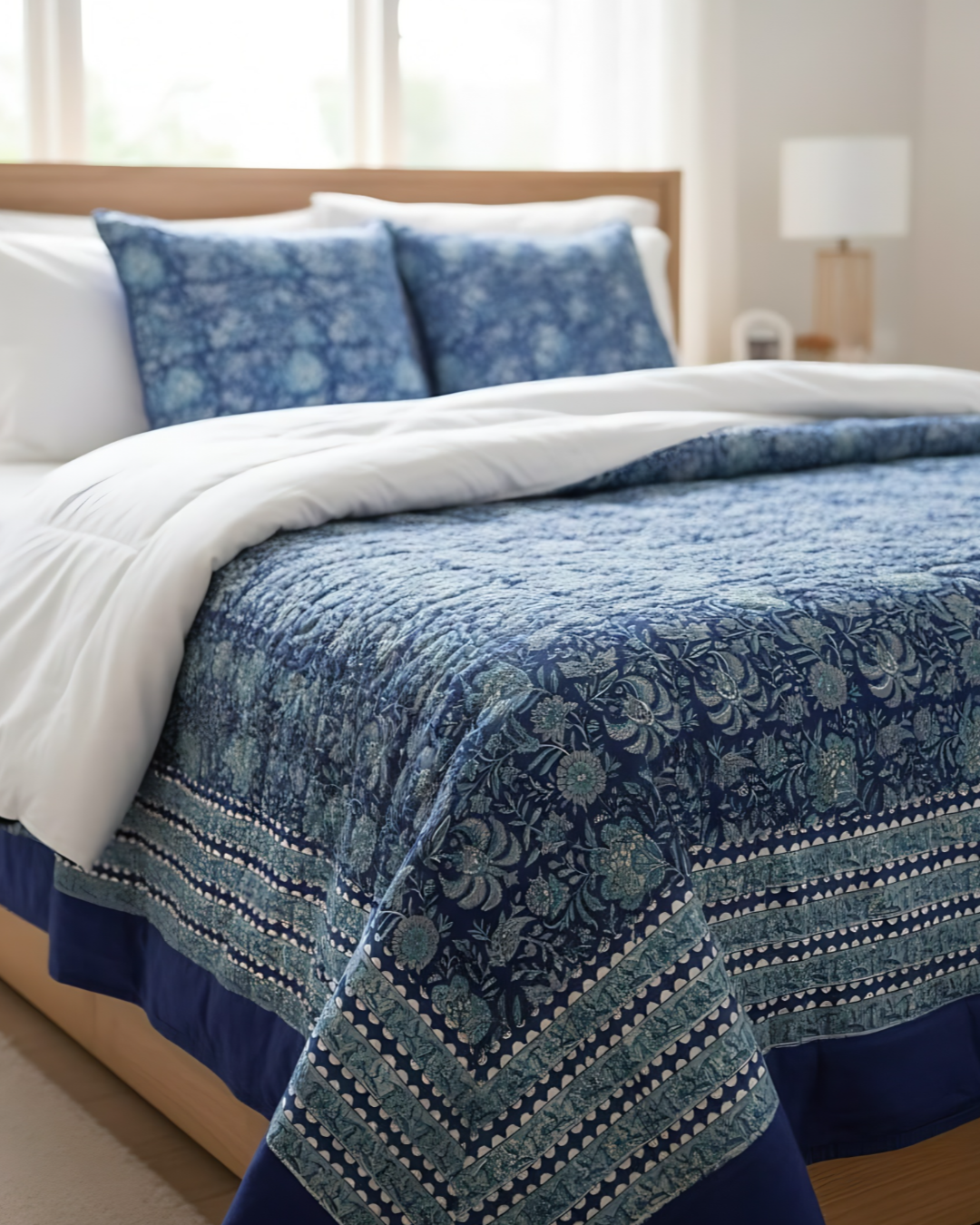 Indigo Mughal Bedsheet Set