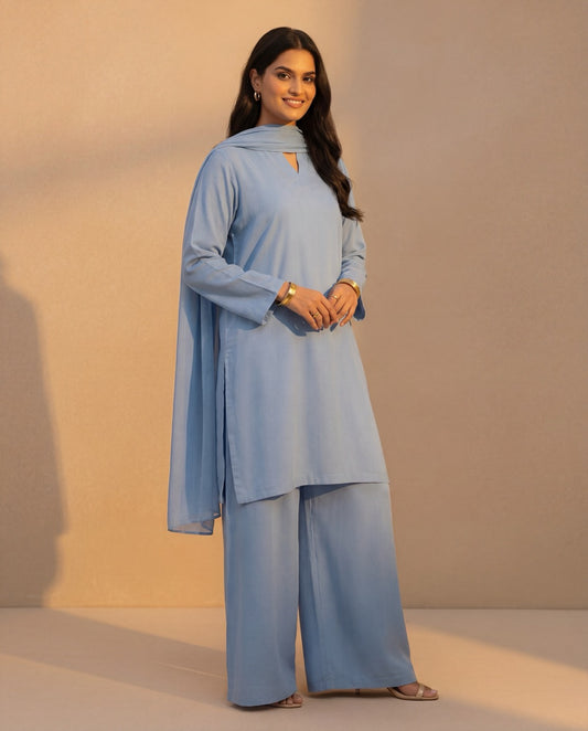 Zaib Farshi Suit Set (Powder Blue)