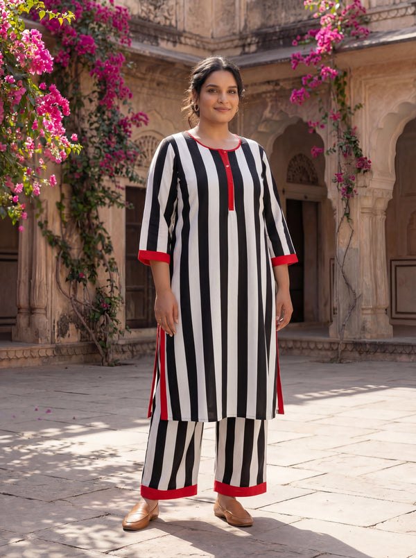Black White Sundara Kurta Set