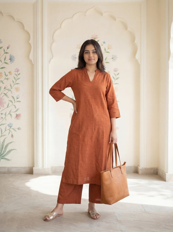 Cinnamon Reva Kurta Set