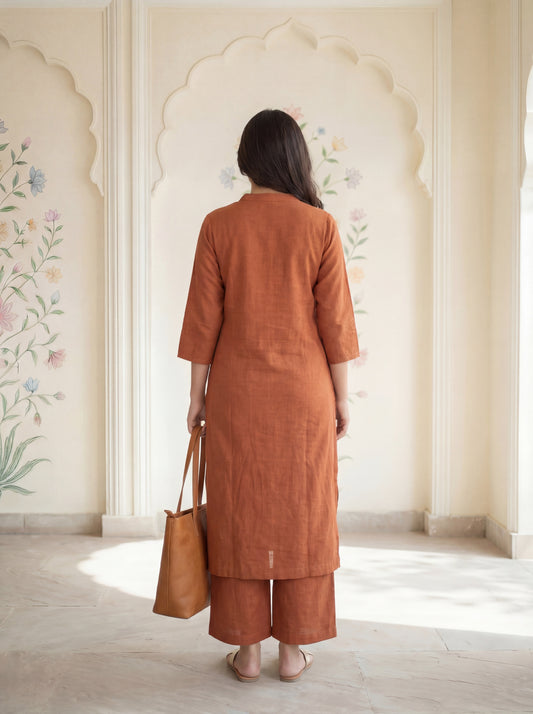 Cinnamon Reva Kurta Set