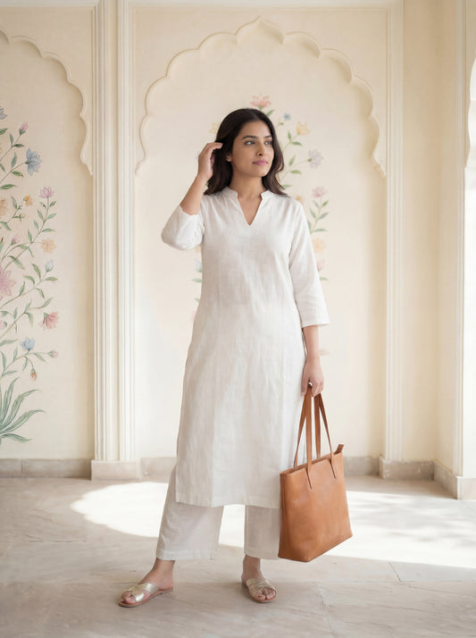 White Reva Kurta Set